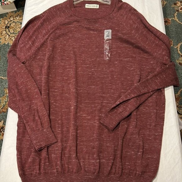 Mutual Weave Maroon Crewneck lightweight shirt. Size 2XLT New Burgandy - Picture 4 of 7